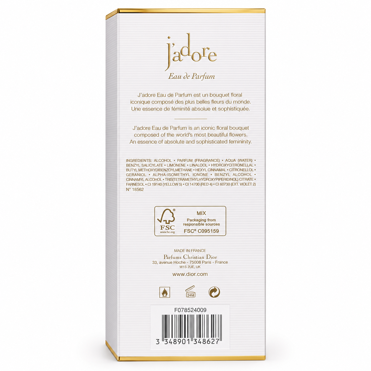 Dior J'adore Eau de Parfum for Women 3.4 oz (100ml)