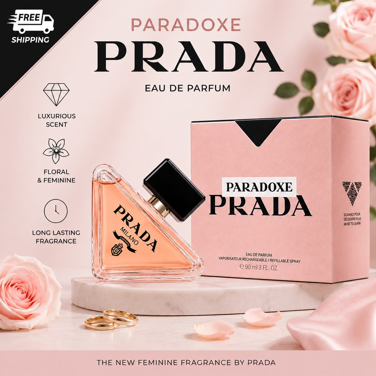 Prada Paradoxe Eau de Parfum EDP for Women 3 oz