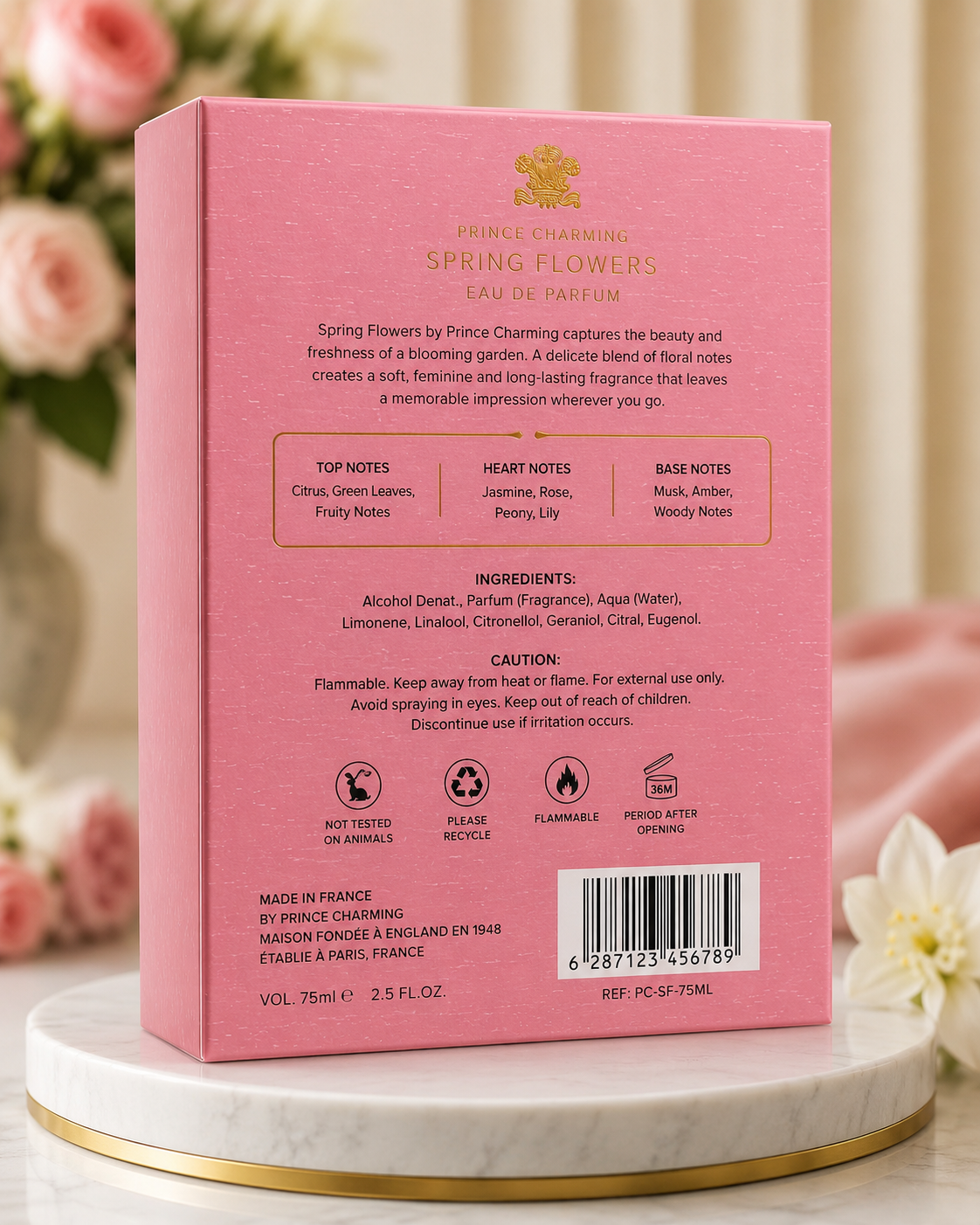 Prince Charming Spring Flowers Eau De Parfum for Women – 75ml (2.5 FL.OZ.)
