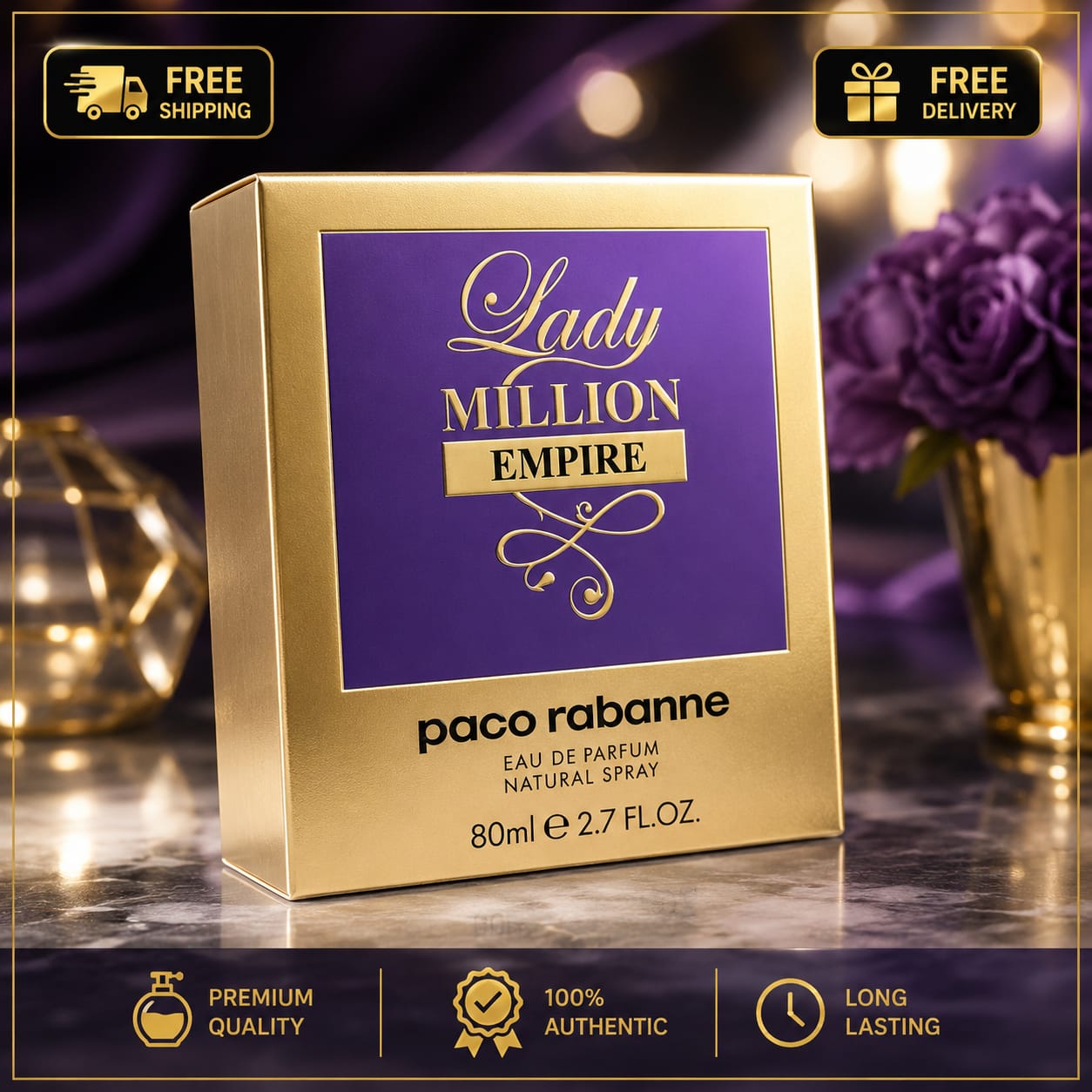 Paco Rabanne Lady Million Empire Eau De Parfum (EDP) for Women – 80ml (2.7 FL.OZ.)