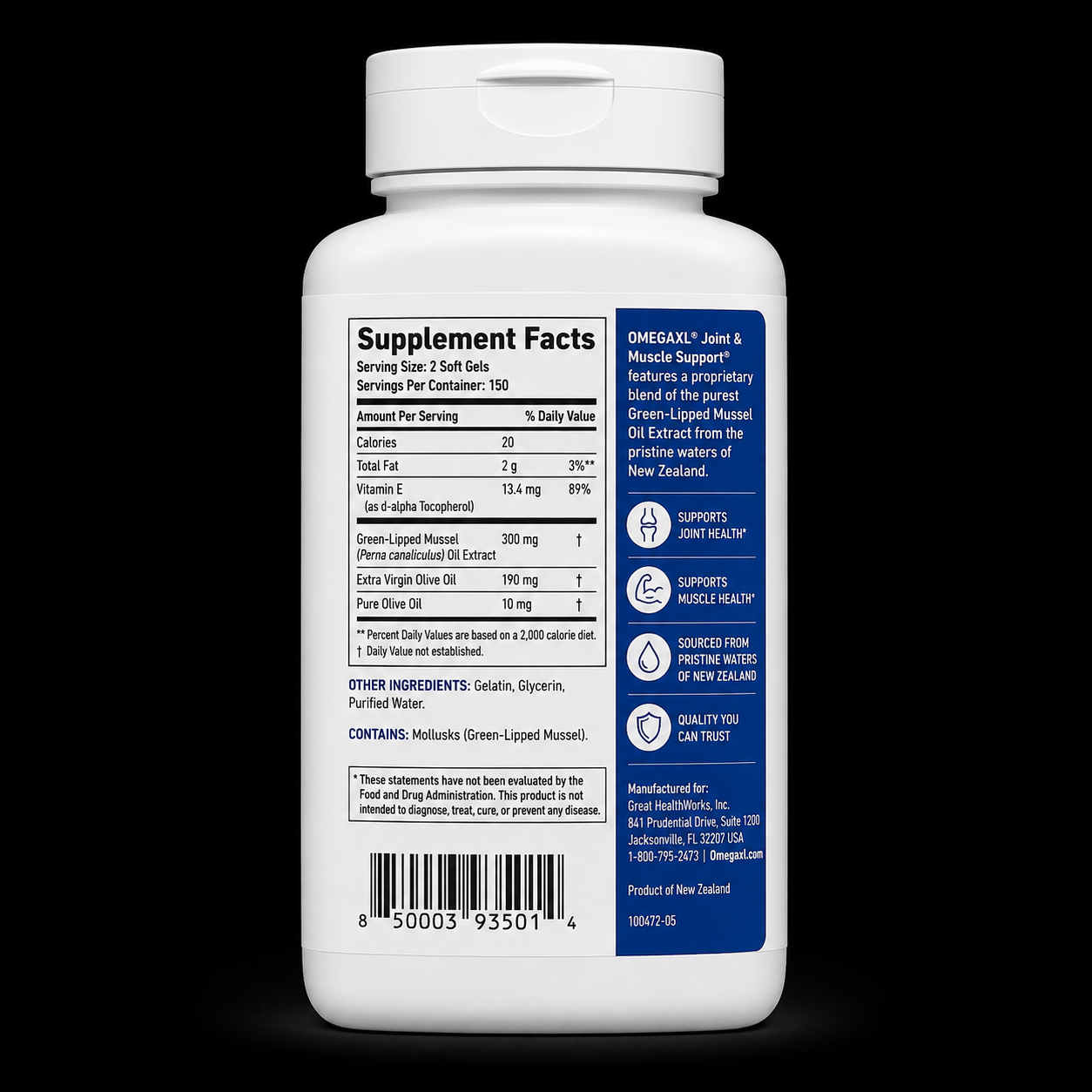 Shopify Product Listing – OmegaXL Joint & Muscle Support (300 Soft Gels)